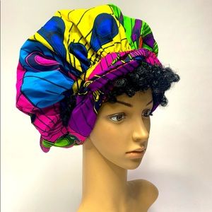 African Wax Print Cap Bonnets